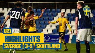 Highlights U21  Sverige – Skottland 32  Roony Bardghji med rekordmål [upl. by Ian]