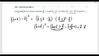 Let a amp b be two vectors such that b  1 amp b × a  2 then b×ab2 is equal to jeemains2024 [upl. by Chas200]