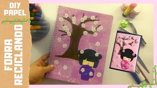 ¿Como forrar cuadernos con material reciclado Manualidades  Reciclaje [upl. by Maureene962]