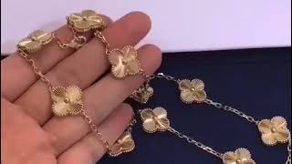 Van Cleef Arpels Vintage Alhambra Ten Motifs Guilloche Necklace 18K Yellow Gold For Men And Women [upl. by Pius759]