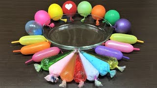 Making Slime with Pipping Bag  Mixing Random Things into Slime  Mickey Slime [upl. by Ahsoym]