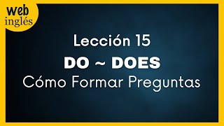 ★15 Preguntas en Inglés con Do y Does Tiempo Presente [upl. by Notgnilliw2]