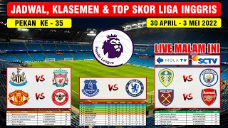 Jadwal Liga Inggris Malam 2022 Ini Pekan Ke 35  NEWCASTLE VS LIVERPPOL  LEEDS VS MANCHESTER CITY [upl. by Far]