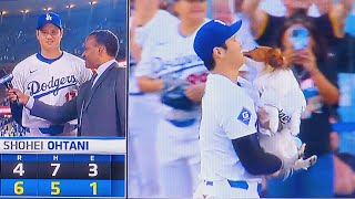 SHOHEI OHTANI POSTGAME SHOHEI OHTANI amp DECOY KISS  BALTIMORE ORIOLES VS LOS ANGELES DODGERS  MLB [upl. by Erbas]