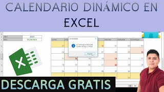 CALENDARIO DINÁMICO EN EXCEL 📊💯 DESCARGA GRATIS 🥳 [upl. by Aihtnys]