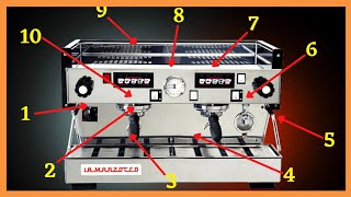 LEARN 10 espresso coffee machine parts names amp their functions To help you make a good espresso [upl. by Eolc]