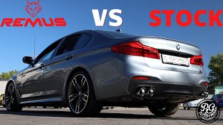 BMW M550i G30  Remus vs Stock [upl. by Shaffert]