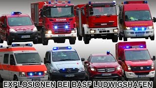 Explosion bei BASF am 17102016  Einsatzfahrten [upl. by Axe]