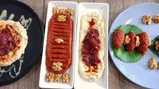 Ä°KÄ° AYRI LEZZET Ä°KÄ° MEZE TARÄ°FÄ° PASTIRMALI HUMUS VE MUHAMMARA NASIL YAPILIR [upl. by Hgielime]