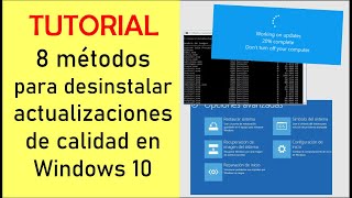 TODOS los METODOS para DESINSTALAR ACTUALIZACIONES DE WINDOWS UPDATE [upl. by Niawtna]