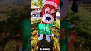 Puppy ate Santas Cookies Christmas inflatable chriatmas inflatable gemmy homedepot puppy [upl. by Ha]