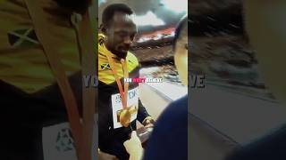 He Crashed Into Usain Bolt 😬 But Then Gave Him A Gift [upl. by Seraphim345]