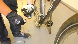 How to change bicycle pedals  removal thread service [upl. by Nhguavoj]