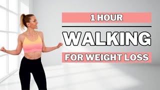 🔥1 HOUR WALKING EXERCISE FOR WEIGHT LOSS🔥ALL STANDING🔥NO JUMPING🔥KNEE FRIENDLY🔥 [upl. by Arrac]