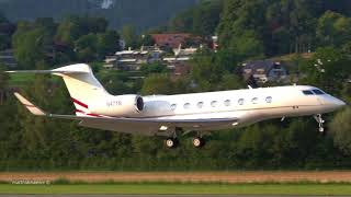 Gulfstream G650 Landing at Bern  NonStop from Savannah [upl. by Nonnerb]