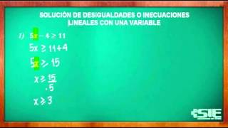 Solución De Inecuaciones Lineales Con Una Variable [upl. by Vander]