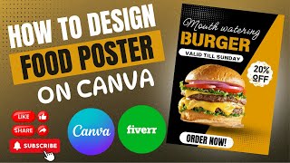 How to design food poster on Canva stepbystep guide [upl. by Sawtelle]