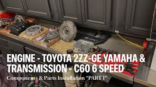 Toyota  2ZZGE  Engine amp Transmission Components Parts Installation time lapse “PART 1” [upl. by Melena564]