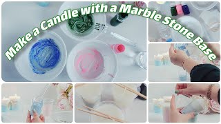 Easy DIY Marble Candles with Stone Powder and Disposable Cups [upl. by Sixla]