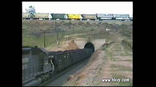 15 engines on a loaded Southern Pacific coal train on Tehachapi Loop [upl. by Galateah]