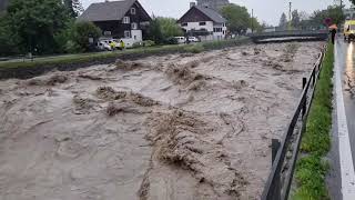 Jahrhundert Hochwasser Dornbirner Ach 19082022 [upl. by Attelliw]