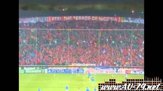 APOEL ULTRAS Vs Lyon Official [upl. by Annauqal]