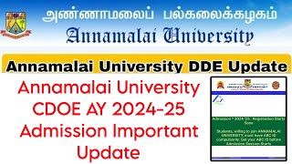 Annamalai University CDOE AY 202425 AdmissionUGC ApprovalCourses [upl. by Akemej]