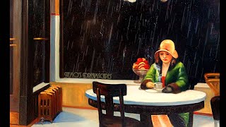 Oldies music playing in a coffee shop and its raining  rain on window no thunders  10 HOURS ASMR [upl. by Lenna]