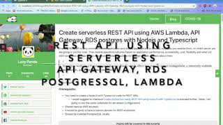 AWS serverless REST api creation using Lambda API Gateway AWS RDS PostgresSQL with Typescript [upl. by Onabru]