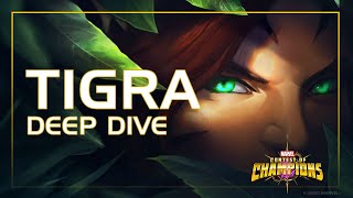 Tigra Deep Dive The Damaging Claws of Rapture  Marvel Contest of Champions [upl. by Notgnirra]