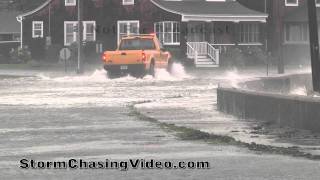 8282011 Hurricane Irene Slams Into Groton CT Long Point Shoreline [upl. by Pozzy]