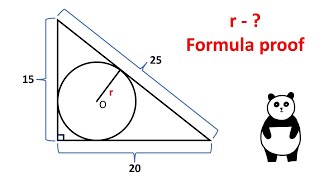 Find the Radius of a Circle Inscribed in a Right Triangle Formula Proof Geometry video [upl. by Zashin]