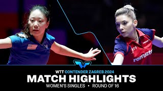 Bernadette Szocs vs Lily Zhang  WS R16  WTT Contender Zagreb 2024 [upl. by Icaj505]