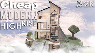 Cheap Modern Highrise  Welcome to Bloxburg no advanced placing Speed Build [upl. by Nidraj]