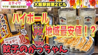 【大阪駅前第2ビル】ハイボール地域最安値⁉️【餃子のかっちゃん】平日昼間から賑わう人気店 [upl. by Whitten]