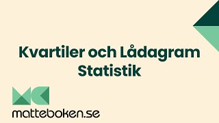 Kvartiler och Lådagram  Statistik  Matte 2 [upl. by Angelika]