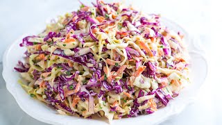 Easy Creamy Coleslaw Recipe [upl. by Vonny158]