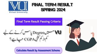 Final Term Result Passing Criteria  Minimum CGPA Required to Get a Degree From VUfyp vupakistan [upl. by Eizeerb]