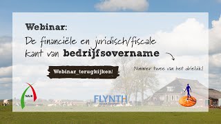 Webinar  De financiële en juridischfiscale kant van bedrijfsovername [upl. by Salomie]