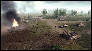 HUGE PANZER ASSAULT British Line Defense in Normandy  Men of War RobZ Realism Mod Gameplay [upl. by Stauffer]