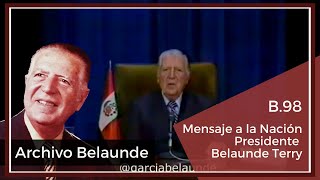 B98 Mensaje a la Nación Presidente Belaunde Terry [upl. by Annairdua]