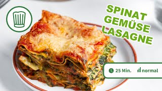 Vegetarische SpinatGemüseLasagne mit Tomatensoße  Chefkoch [upl. by Ollehto]