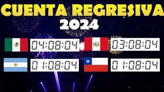 Cuenta regresiva año nuevo 2024 en vivo Mexico Argentina Perú y Chile En vivo [upl. by Broida]