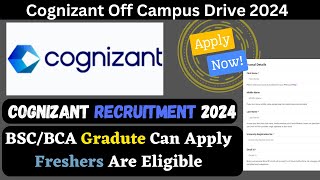 Cognizant Recruitment 2024  Cognizant Off Campus Drive  Job Updates For Freshers [upl. by Thamora621]