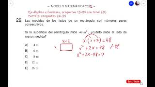 Resolución Modelo Matemática PDT admisión 2022 invierno 2023 ÁLGEBRA Y FUNCIONESDEMRE P 2635 [upl. by Giacomo573]