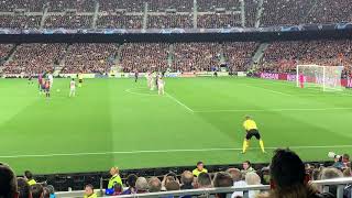 Lionel Messi goal  free kick live from Camp Nou Barcelona  Liverpool 30 152019 [upl. by Ursulina]