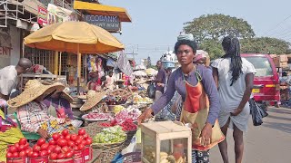 INSIDE LOCAL FOOD MARKET IN GHANA ACCRA AFRICA [upl. by Ahsii]