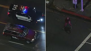 FULL CHASE Authorities slam into SUV tackle man to end pursuit in LA [upl. by Sinnoda816]