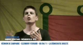 La démocratie directe vue par Arnaud Gouillon candidat identitaire 2012 [upl. by Nila]