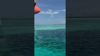 Trans Maldivian Airways Flight Taking off and Flying Over Cocoon Maldives Lagoon June 2024 [upl. by Eromle]